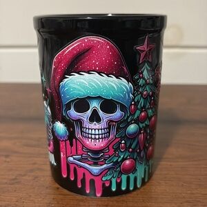 Cold Like My Soul Skeleton Christmas Oversized Black Mug